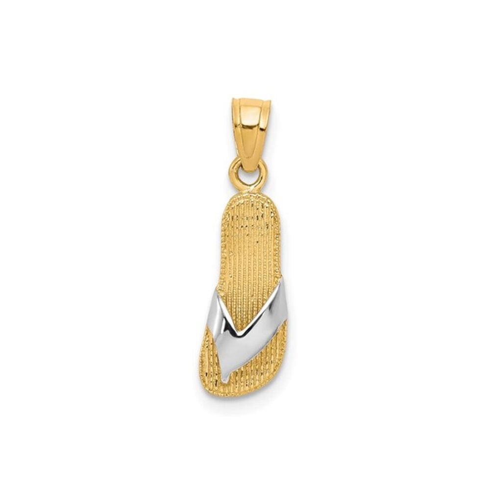 10K Yellow Gold Flip Flops Charm Pendant (NO CHAIN)